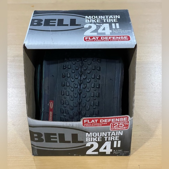 Bell Mountain Bike Tire With Flat Defense, Bell 24" x 1.95" Fits 1.75-2.125  new - Picture 1 of 4